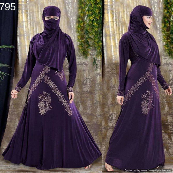 Burqa Peafowl 08 Satin Silk Fancy Wear Burqa Collection